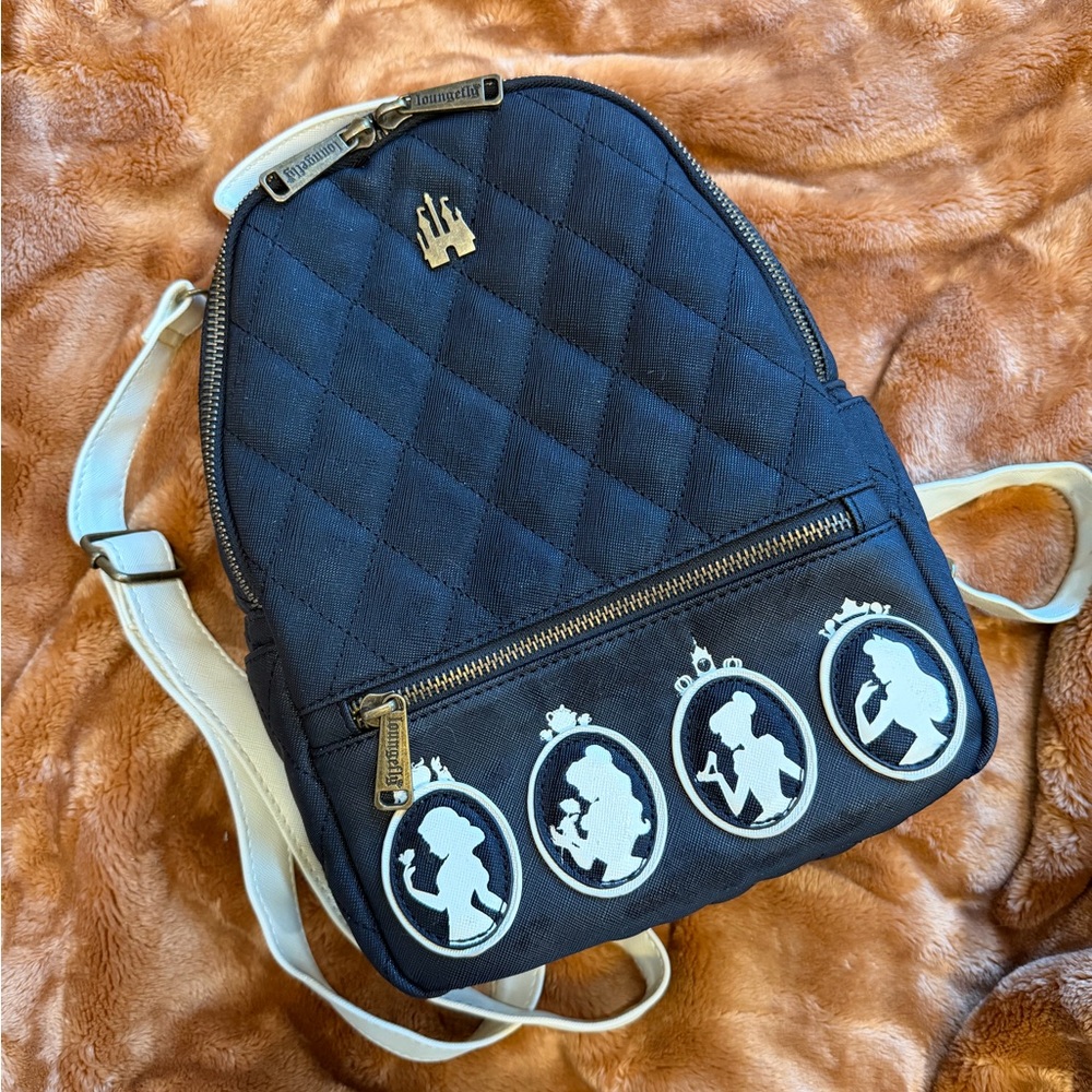 Disney Princess Quilted Loungefly Backpack with White Accents